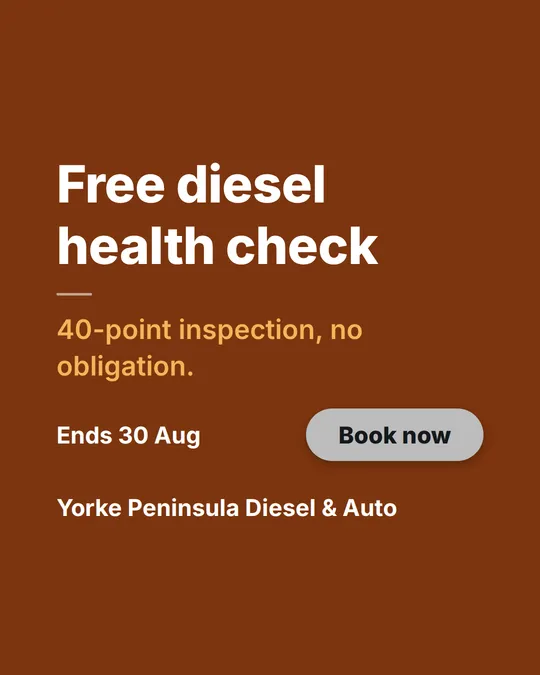 Offer card: a solid burnt-orange card with a headline, deadline and CTA button, no photo