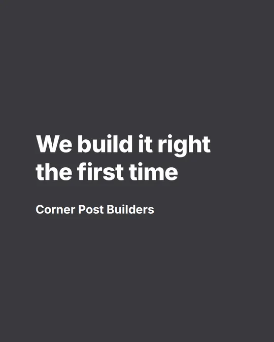 Text-only post: a solid charcoal card with a bold brand statement, no photo